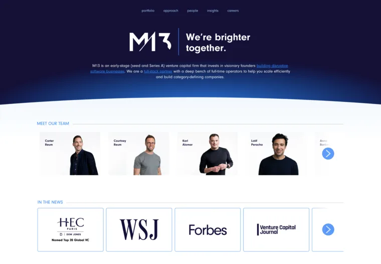 M13 — a real shipped website design